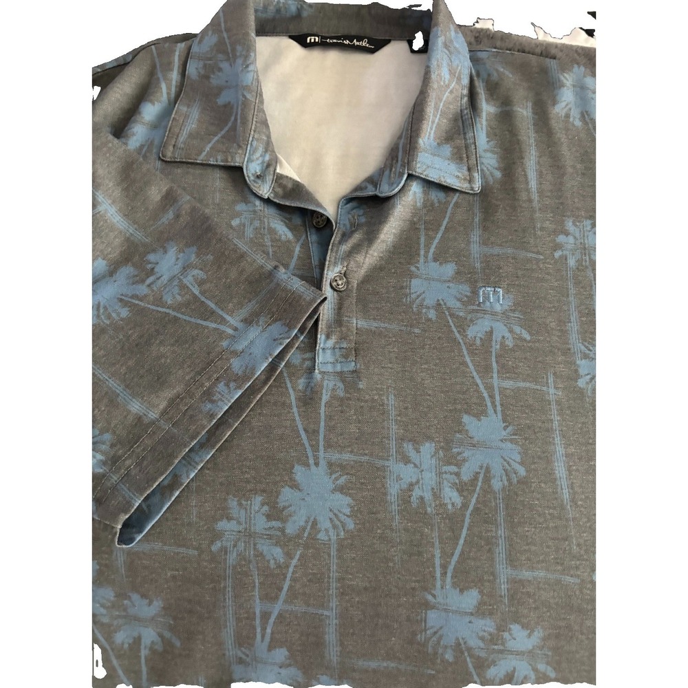 Travis Mathew Polo Large Hawaiian Palm Tropical Golf Performance Short‎ Sleeve - Picture 11 of 11
